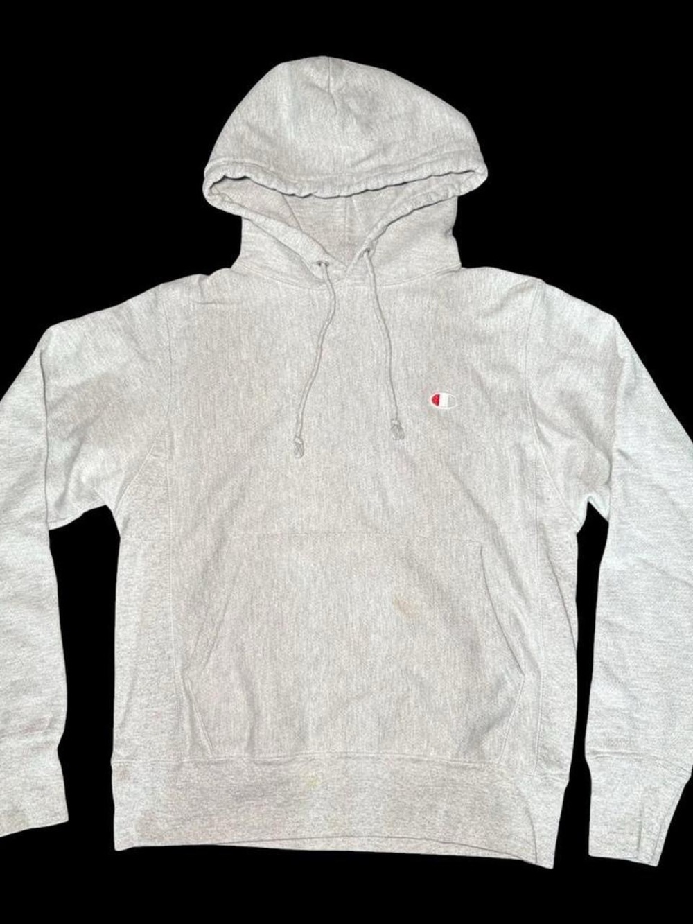 Champion Light Gray Pullover Hoodie with Small Chest Logo